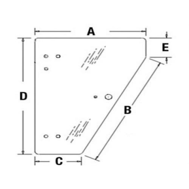 Cab Glass - Door fits John Deere CTS CTSII 9450 9560 9570 9650 9660 9670 9750 9760 9770 9860 9870 9550 7460 7760 9986 9996 9550 SH 4895 4995 H206852