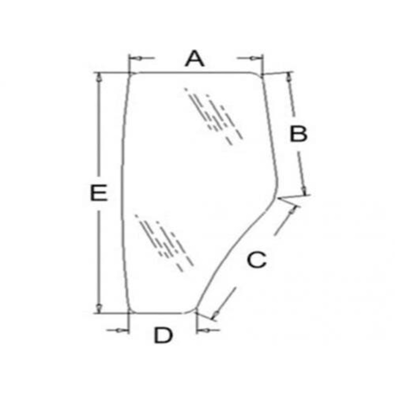 Cab Glass - Left Hand Door fits John Deere 5075M 5085M 5225 5325 5425 5525 5603 5625 5725 6130D 6403 6603 5220 5320 5420 5520 6115D 6130M R198624