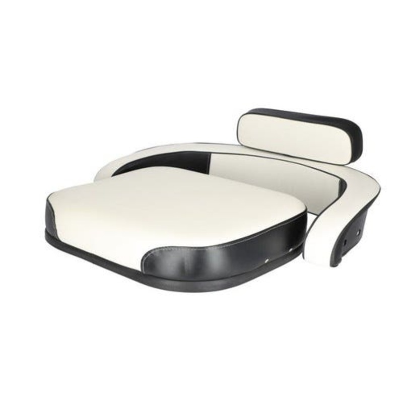 Seat Cushion Set - 3 Piece Vinyl White/Black without Hardware fits International 656 706 756 766 806 826 856 966 1066 1466 1468 1566 1999435C1