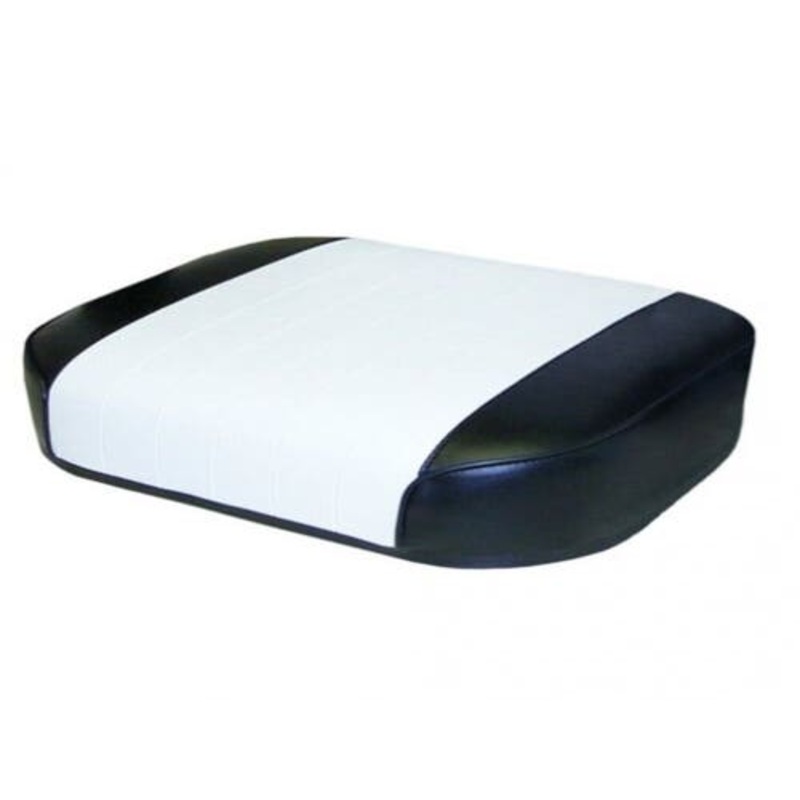 Seat Cushion - Vinyl White/Black Pleated fits International Hydro 100 544 656 706 756 766 806 826 856 966 1066 1206 1256 1456 1466 1468 1566 STYLE