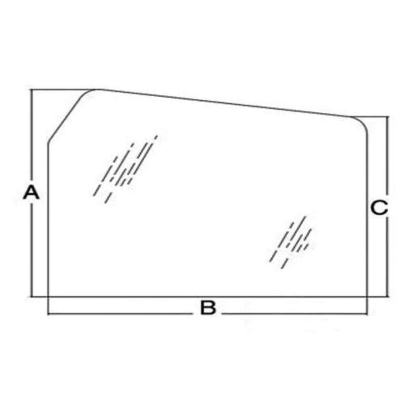 Cab Glass - Upper Left Hand Rear Fixed Window fits Ford 2600 3600 4600 4610 5110 5600 5610 6600 6610 6700 6710 6810 7600 7610 7700 7710 D6NN9442006E