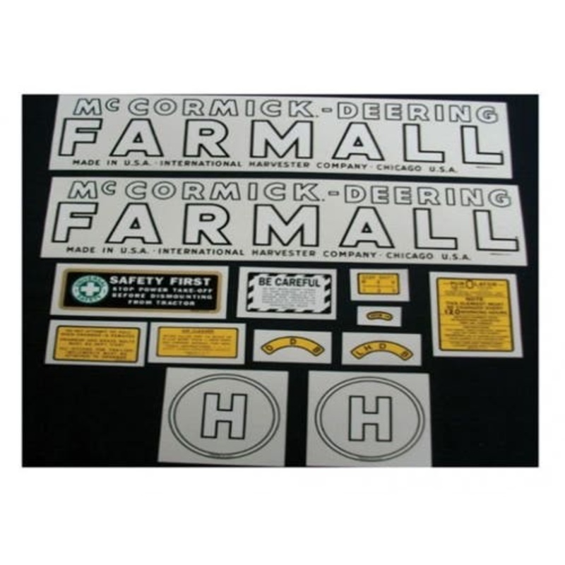 H Decal Set McCormick-Deering Farmall Mylar fits International H