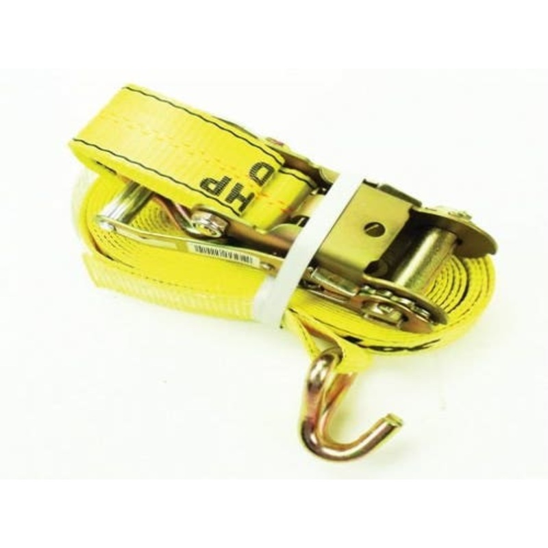 Ratcheting Tie Down Strap with J Hooks - 2" x 27' fits Trailer & Towing Tie Down Straps