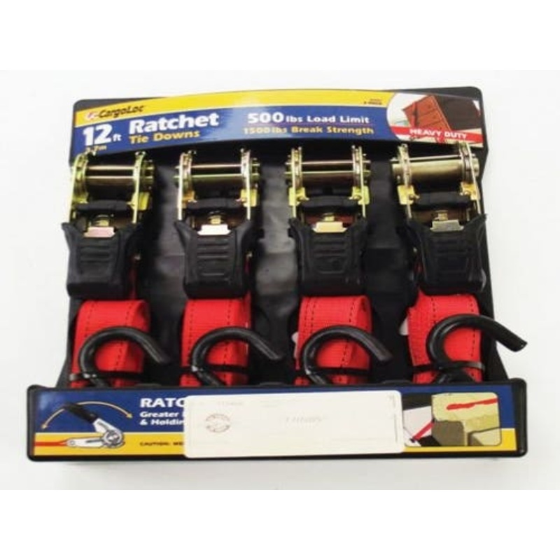 Tie Down Straps - 4 pack fits Trailer & Towing Tie Down Straps