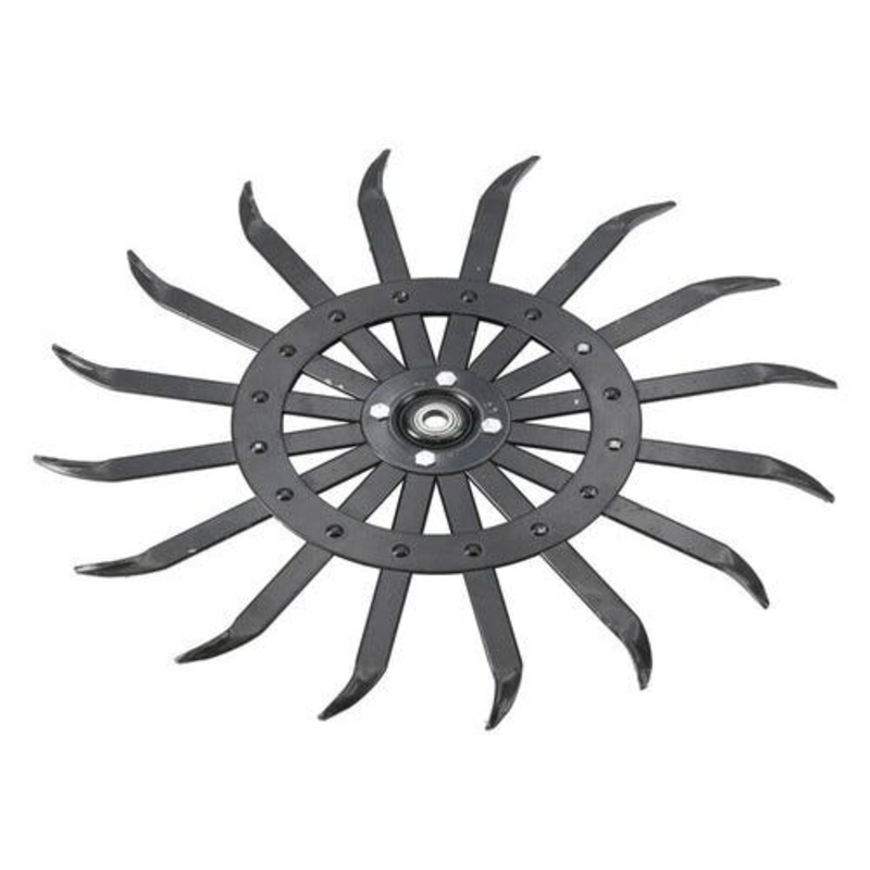 Rotary Hoe Wheel - Black with Bolted Hub Plate fits John Deere 75 569 400 440 AN140794 fits Case IH 149165C1 fits M&W 27-1830114 fits Yetter 3400-111