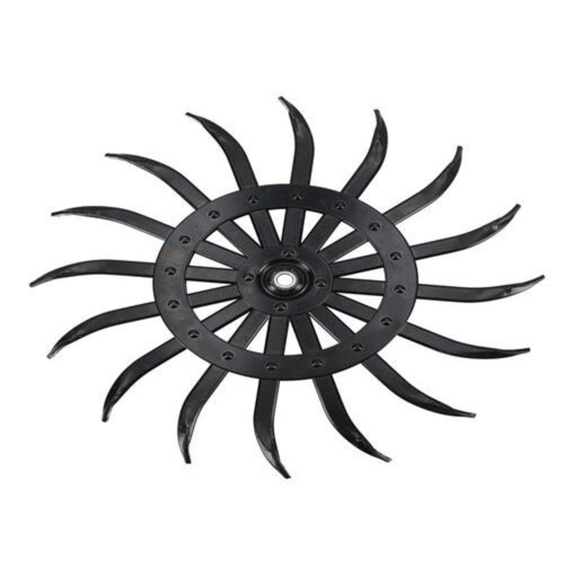 Rotary Hoe Wheel - Black with Riveted Hub Plate fits John Deere 75 420 569 440 AN140794 fits Case IH 149165C1 fits M&W 27-1830114 fits Yetter 3400-111