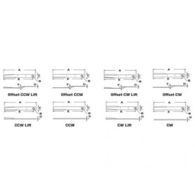 Rotary Cutter Blade Offset CCW fits Bush Hog 12 105 205 305 502 600 1251201 fits Hico / Howse 420HC fits John Deere WP462 fits King Kutter 190224KK