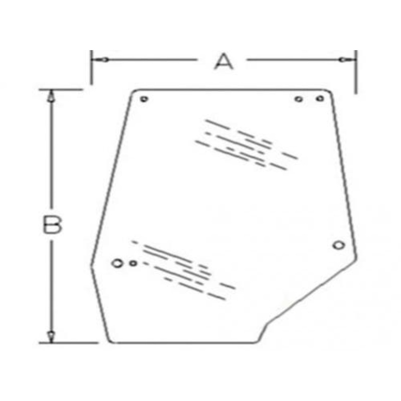 Used Cab Glass - Door Upper LH fits Case IH 5120 5130 5140 5150 5220 5230 5240 5250 VPM7361 1330931C2 1330931C1