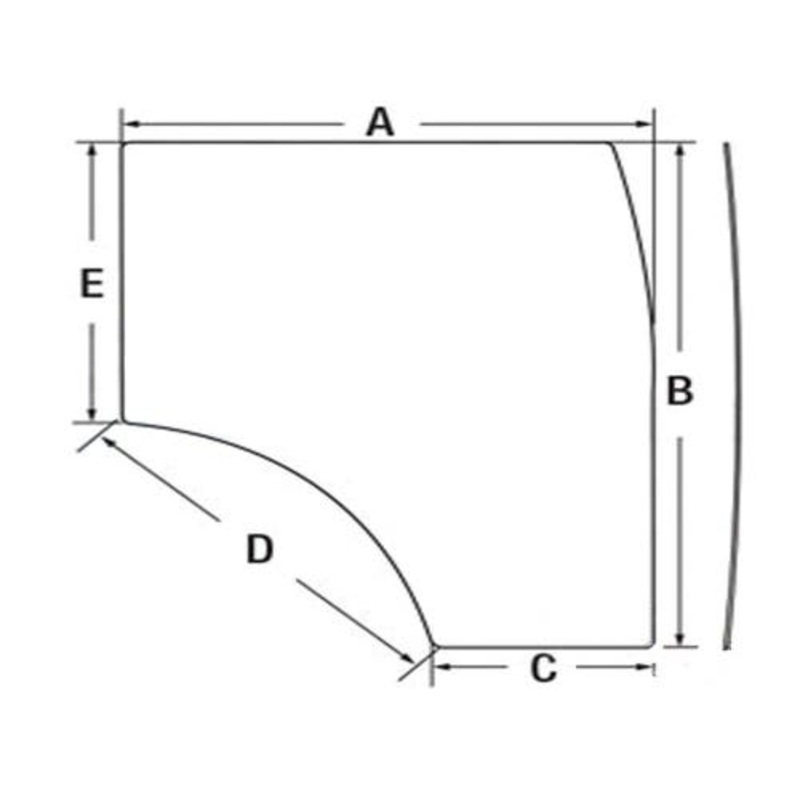 Cab Glass - Door Right Hand fits New Holland Boomer 3040 Boomer 3045 Boomer 3040 Boomer 3045 T2310 T2320 TC40DA TC45DA 87523292 fits Case IH 87523292