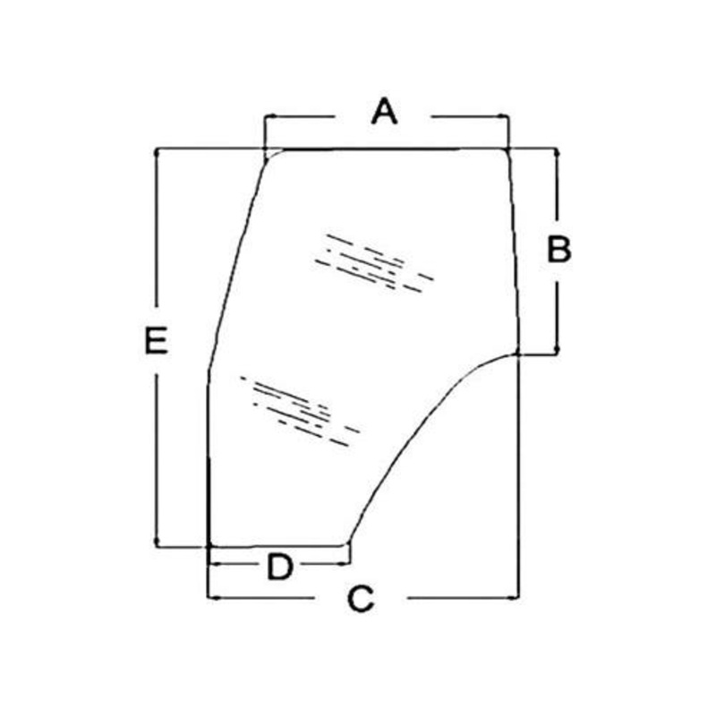 Cab Glass - Door Right Hand fits New Holland TM115 TM120 TM125 TM130 TM135 TM140 TM150 TM165 TS90 TS100 TS110 TS115 82019225 fits Case IH 82036000
