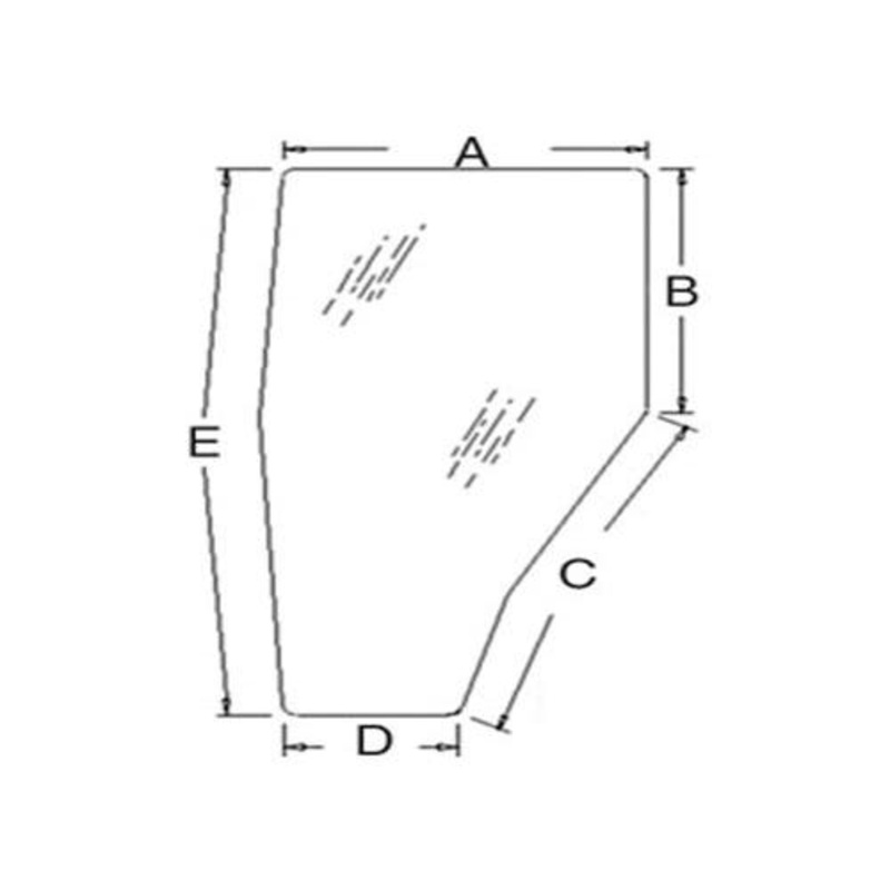Cab Glass - Door Tinted Right Hand fits Kubota M4900 M5700 M6800 M8200 M9000 3A751-70670