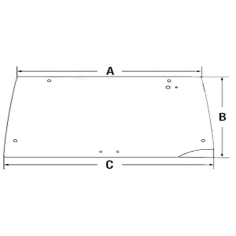Cab Glass - Rear fits Case IH 5120 5130 5140 5220 5230 5240 5250 127442A1 248720A1