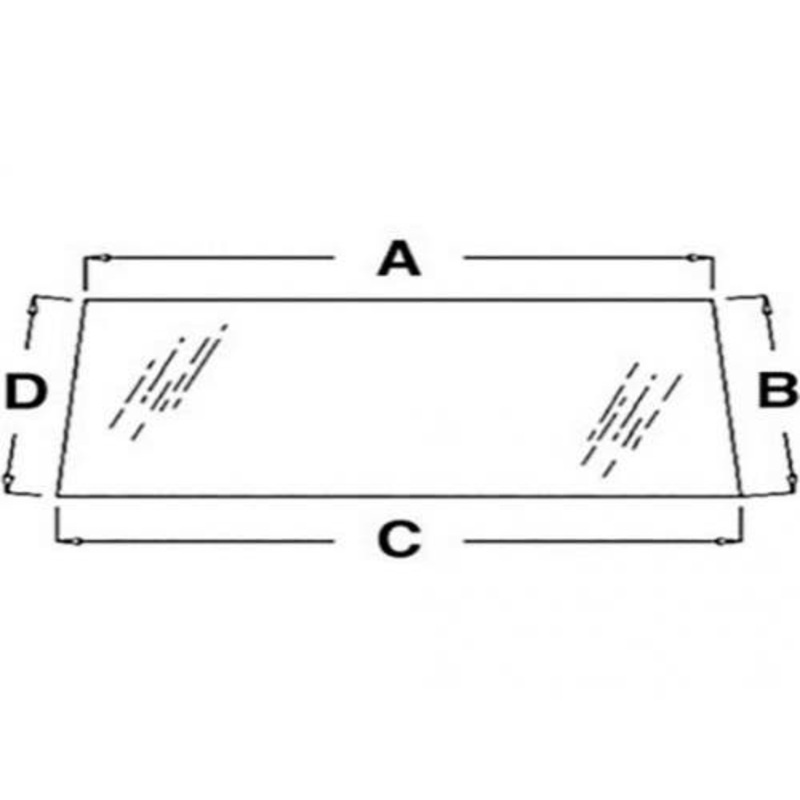 Cab Glass - Rear fits Zetor 3320 3340 4320 4340 5211 5245 5320 5340 6211 6245 6320 6340 7211 7245 7320 7340 7711 7745 LP3231 LP3388 LP4041 60117910