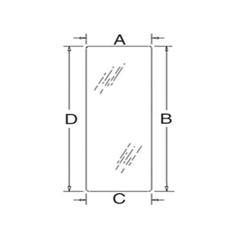 Cab Glass - Rear Lower fits Kubota M5040 M6040 M7040 M8540 M9540 3C581-71010