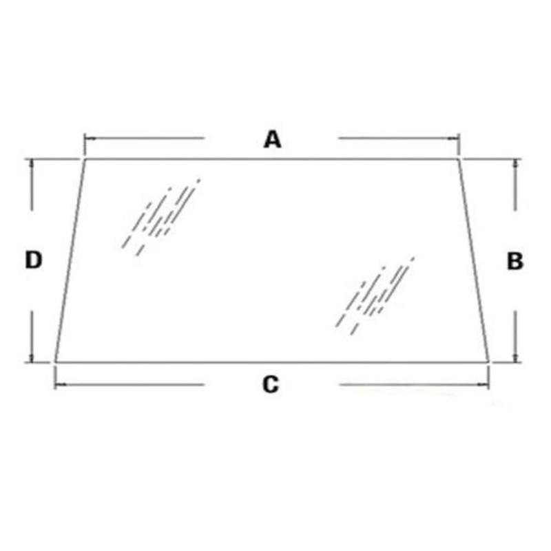 Cab Glass - Rear Upper fits Kubota M95 M105 M4900 M5700 M6800 M8200 M9000 3G710-71010