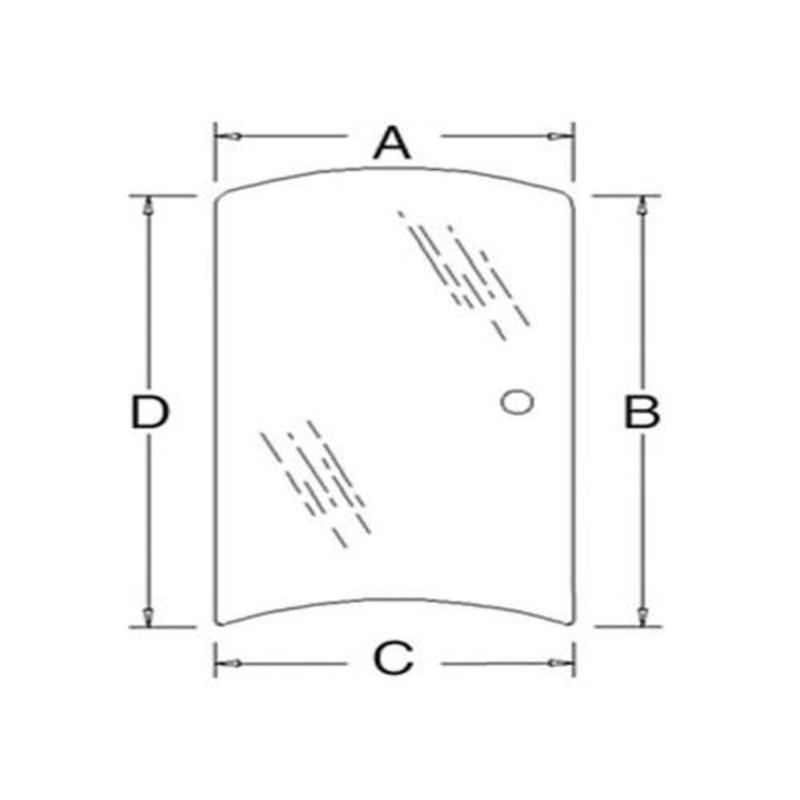 Cab Glass - Side Window Right Hand fits Kubota M5040 M6040 M7040 M8540 M9540 3C581-70540