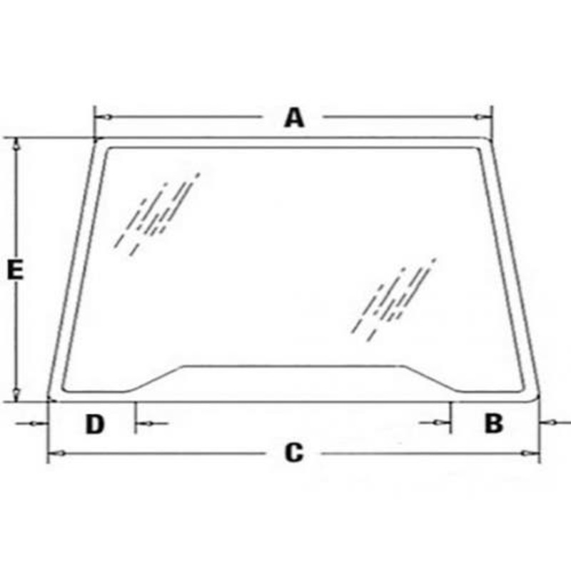 Cab Glass - Windshield Front fits New Holland TM115 TM120 TM125 TM130 TM135 TM140 TM150 TM155 TM165 TM175 TM190 8160 82000296 fits Case IH 82000296
