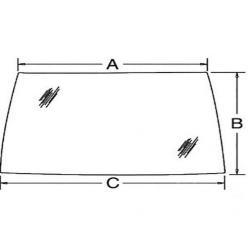 Cab Glass - Windshield Front Tinted fits Case 1194 1294 1394 1494 1594 fits Case IH 930-180 K262895 K303699