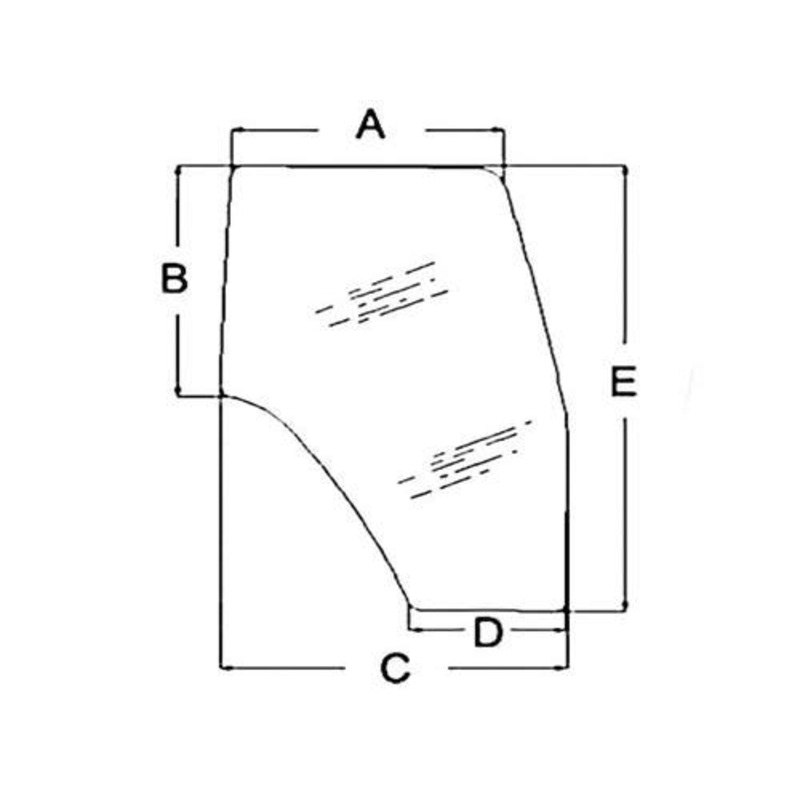 Cab Glass - Door Left Hand fits New Holland TL80 TM115 TM120 TM125 TM130 TM135 TM140 TM150 TM165 TS90 TS100 TS110 TS115 82019226 fits Case IH 82036001