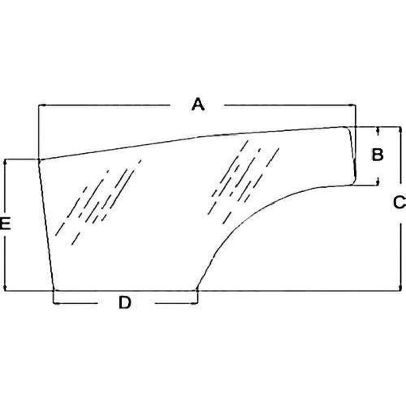 Cab Glass - Door Right Hand fits Kubota L3240 L3430 L3540 L3940 L4240 L4330 L4630 L4740 L5030 L5240 L5740 T1155-70672