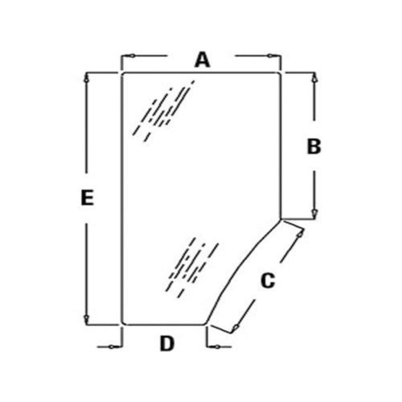 Cab Glass - Door Tinted Left Hand fits John Deere 7200 7210 7400 7410 7510 7600 7610 7700 7710 7800 7810 R131163 R96191