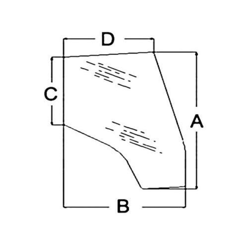 Cab Glass - Door Tinted Right Hand fits Massey Ferguson 4225 4235 4240 4243 4245 4253 4255 4260 4263 4265 4270 3805642M1