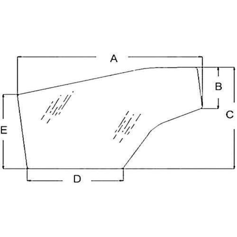 Cab Glass Door Tinted - Right Hand fits Massey Ferguson 6140 6150 6170 6180 6190 6235 6245 6255 6270 6280 6290 8120 8140 8150 8160 8220 8250 3907222M1