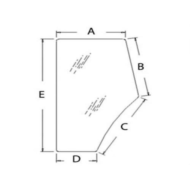 Cab Glass - Left Hand Door fits New Holland 8670 8670A 8770A 8870A 8970 8970A 81871242 fits Ford 5640 6640 7740 7840 8240 8670 8770 8870 8340 81871242