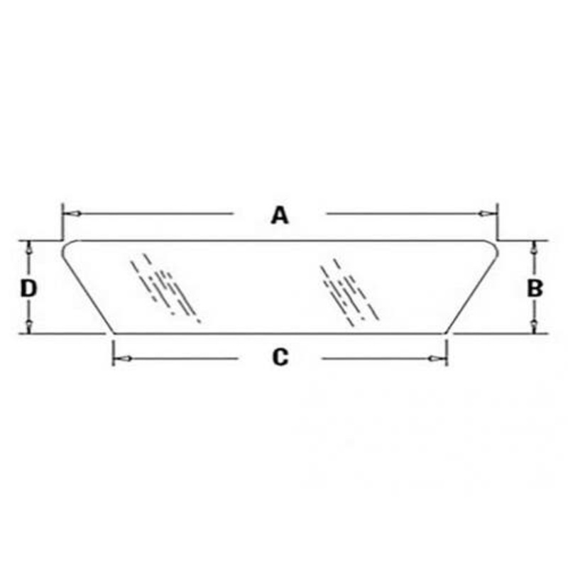 Cab Glass - Lower Rear Window fits Ford TW5 TW15 5110 5600 5610 5700 6410 6600 6610 6700 6710 6810 7600 7610 7700 7710 7810 7910 8210 D5NN9442014B