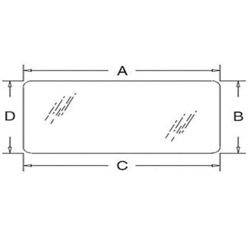 Cab Glass - Rear Lower Tinted Window fits John Deere 5220 5225 5320 5325 5420 5425 5520 5525 5625 6403 6603 R201481
