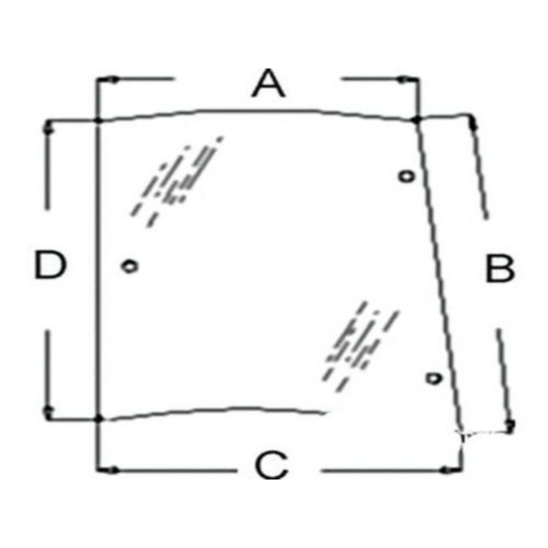 Cab Glass Rear Side Glass Tinted Right Hand fits Massey Ferguson 4225 4235 4240 4243 4245 4253 4255 4260 4263 4265 4270 3806590M2