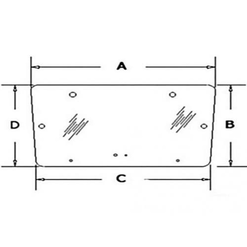 Cab Glass - Rear Upper Window fits Massey Ferguson 350 383 390 350 360 375 399 355 342 362 365 372 383 390 398 393 396 3477716M1 VPM7159