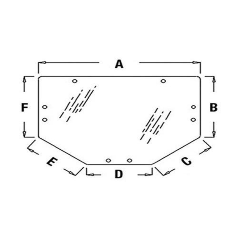 Cab Glass - Rear Window fits John Deere 6110 6120 6200 6210 6215 6220 6300 6310 6320 6400 6405 6410 6415 6420 6500 6715 7220 7320 7420 7520 L202528