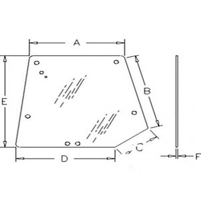 Cab Glass - Rear Window fits Massey Ferguson 6140 6150 6170 6180 6190 6235 6245 6255 6265 6270 6280 6290 8120 8140 8150 8210 8220 8250 8160 3715438M1