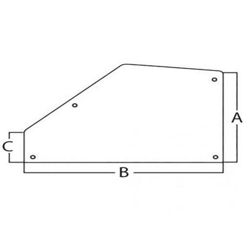 Cab Glass - Right Hand or Left Hand Rear Door fits Massey Ferguson 3050 3060 3065 3070 3075 3090 3095 3120 3125 3630 3645 3650 3655 3660 3389398M2