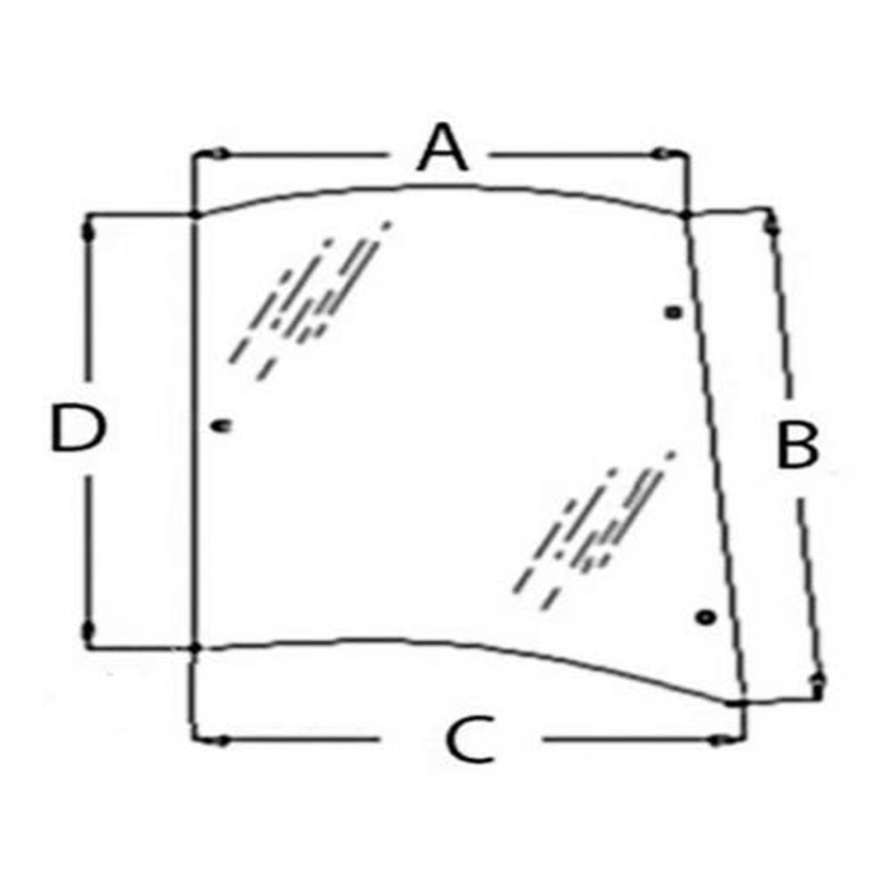 Cab Glass - Side Window Left Hand fits Massey Ferguson 6140 6150 6170 6180 6190 6235 6245 6255 6270 6280 6290 8120 8140 8150 8160 8220 8250 3902130M1