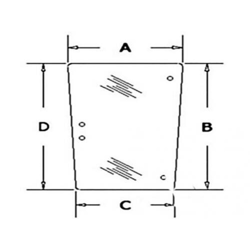 Cab Glass - Side Window Tinted Right Hand or Left Hand fits Massey Ferguson 670 675 690 698 699 690 3302705M5