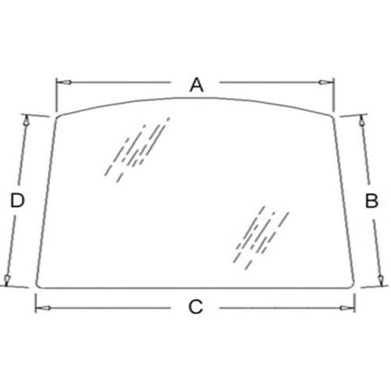 Cab Glass - Windshield Upper Tinted fits Kubota M5040 M6040 M7040 M8540 M9540 3C581-70512