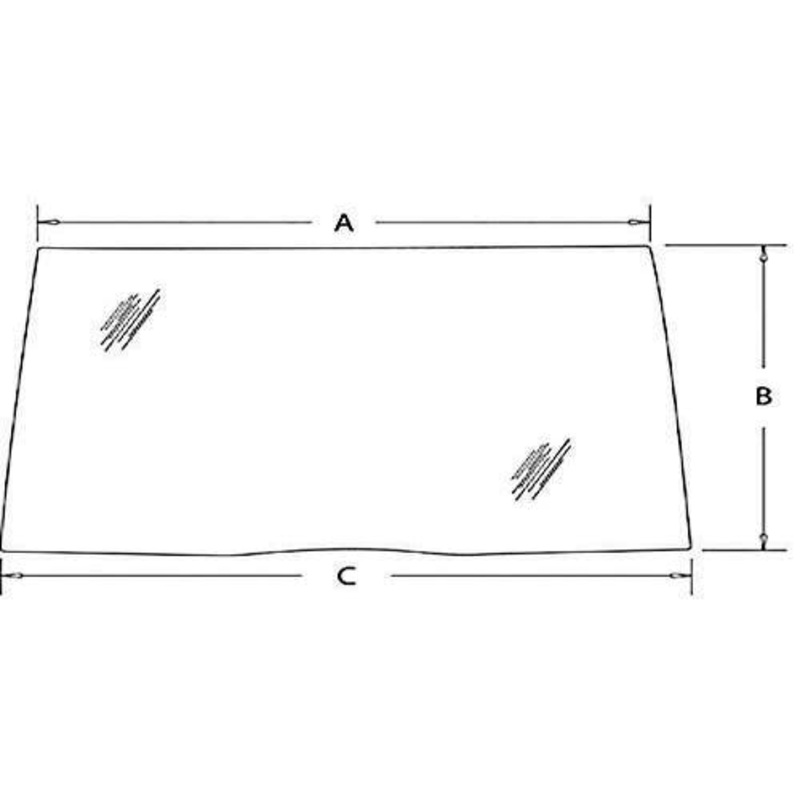 Cab Glass - Front Windshield fits Case IH CX60 CX70 CX80 CX90 CX100 MX80C MX90C MX100 MX100C MX110 MX120 MX135 MX150 MX170 fits McCormick 190032A5
