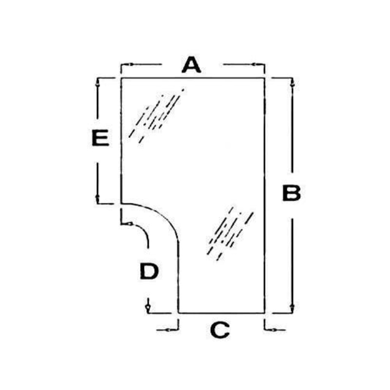 Cab Glass - Left Hand Door fits New Holland TL70 TL80 TL90 TL100 TS90 TS100 TS110 TS115 5640 6640 7740 7840 8240 8340 8160 82000396 fits Ford 82000396