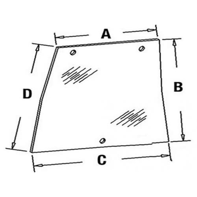 Cab Glass - Left Hand Side Window fits Case IH 5120 5130 5140 5220 5230 5240 5250 248718A1 1330902C1