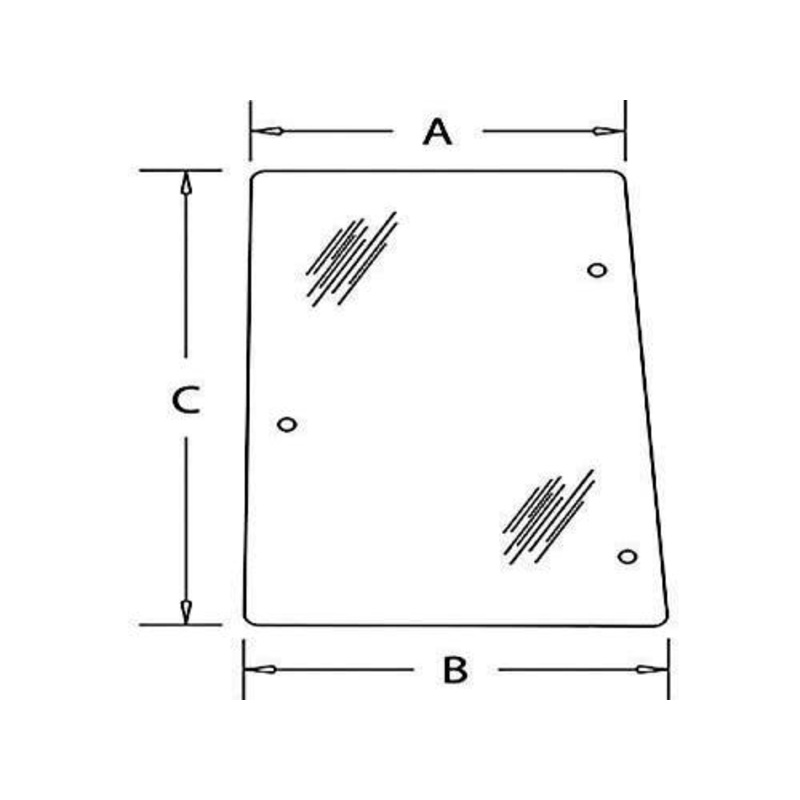 Cab Glass - Left Hand Side Window fits Case IH CX70 CX80 CX90 CX100 MX80C MX90C MX100 MX100C MX110 MX120 MX135 MX150 MX170 fits McCormick 192001A3