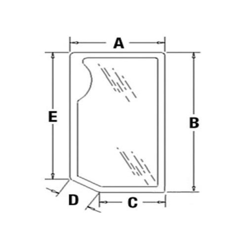 Cab Glass - Lower Left Hand Window fits New Holland TM115 TM120 TM125 TM130 TM135 TM140 TM150 TM155 TM165 TM175 TM190 82001923 fits Case IH 82001923