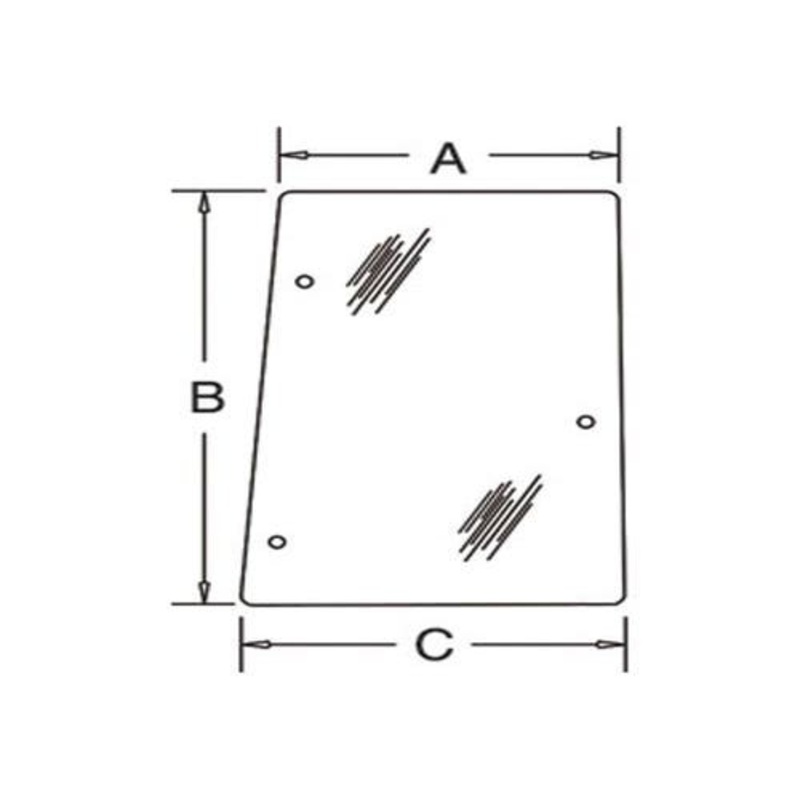 Cab Glass - Rear Right Hand Window fits Case IH CX90 CX100 MX80C MX90C MX100 MX100C MX110 MX120 MX135 MX150 MX170 192002A3 fits McCormick 192002A3