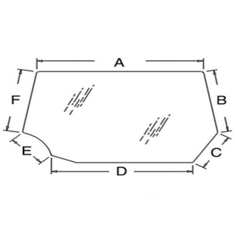 Cab Glass - Rear Upper Window fits Case IH CX80 CX90 CX100 MX80C MX90C MX100 MX100C MX110 MX120 MX135 MX150 MX170 284947A2 fits McCormick 284947A2