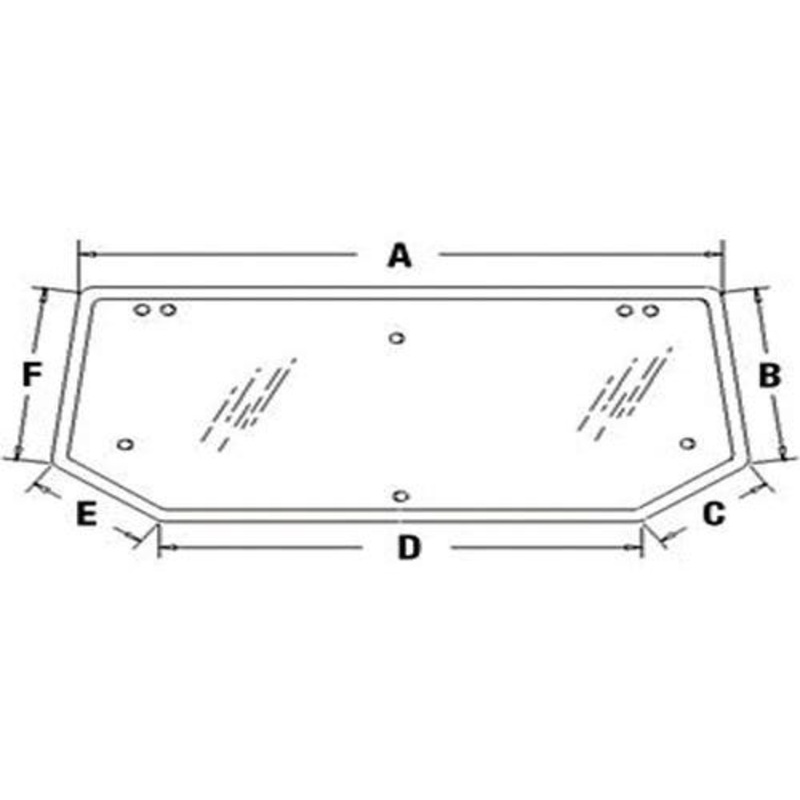 Cab Glass - Rear Upper Window fits New Holland TM115 TM120 TM125 TM130 TM135 TM140 TM150 TM165 TS90 TS100 TS110 TS115 82014988 fits Case IH 82014988