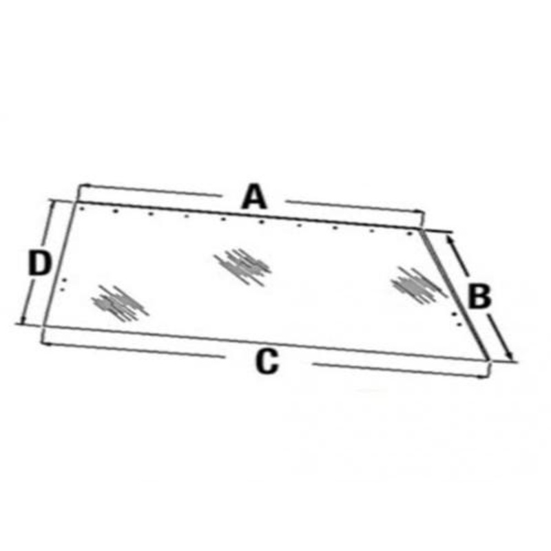 Cab Glass - Rear Window fits Allis Chalmers 4W-220 4W-305 8010 8030 8050 8070 71502807