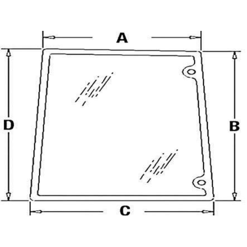 Cab Glass - Right Hand Side Window fits New Holland TM120 TM125 TM130 TS90 TS100 TS110 TS115 82029320 E9NN9429710AA fits Ford fits Case IH 82029320