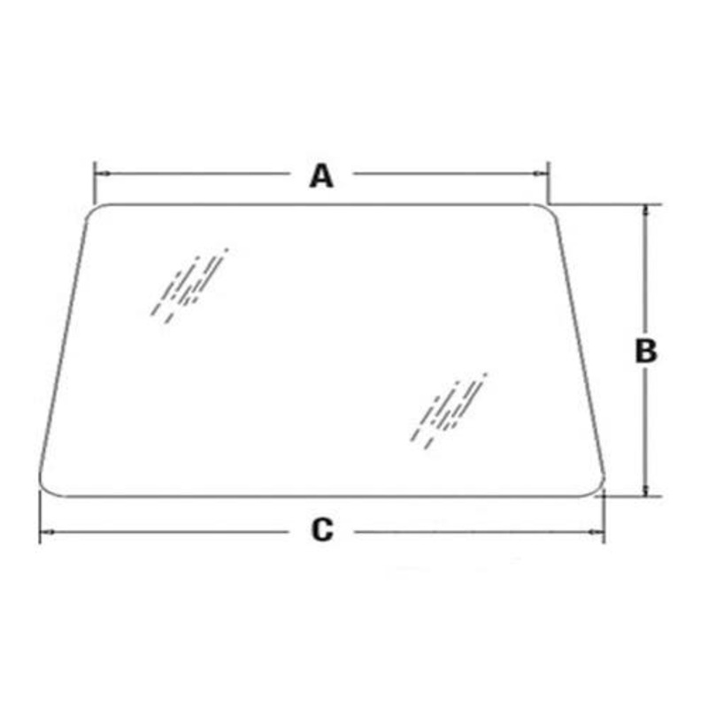 Cab Glass - Tinted Windshield fits Ford 2600 2610 3600 3610 3910 4100 4110 4600 4610 5600 5610 6600 6610 7610 7710 82848332 fits New Holland 82848332