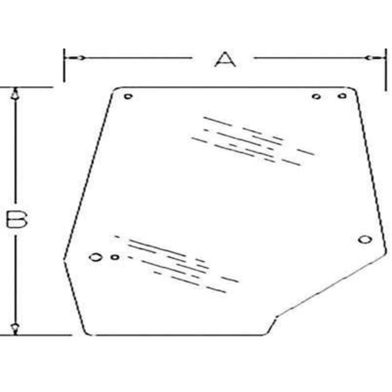 Cab Glass - Upper Left Hand Door fits Case IH 5120 5130 5140 5150 5220 5230 5240 5250 VPM7357 248724A1 1546818C2